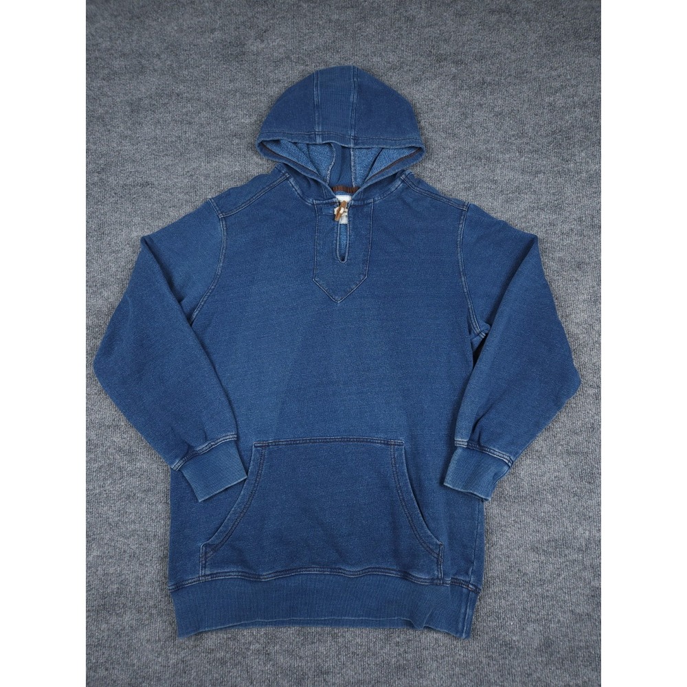 THE TERRITORY AHEAD Hoodie Men's Medium Tall Blue Clasp Washed Fade